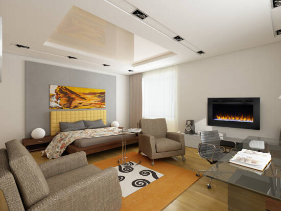 40" Allusion recessed linear electric fireplace