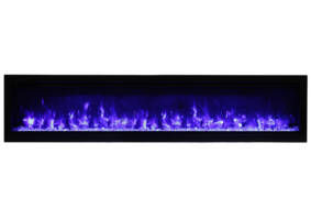 74" Electric Built-in Fireplace with log and glass SYM-74